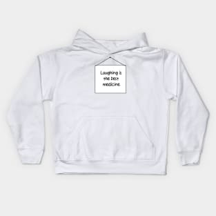 Laughter's Healing Touch: Minimalist Quote Art Kids Hoodie